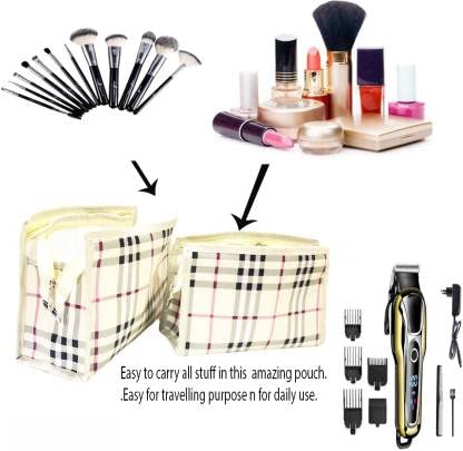 Travel Toiletry Bag Pouch, Makeup Cosmetics kit Jewellery Organizer Jewelry Kit Pouch Vanity Box - Set of 3