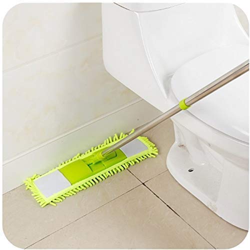 Wet and Dry Cleaning Flat Microfiber Floor Cleaning Mop with Telescopic Long Handle Dry Mop, Standard (Multicolour) (Metal)