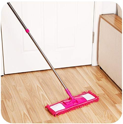 Wet and Dry Cleaning Flat Microfiber Floor Cleaning Mop with Telescopic Long Handle Dry Mop, Standard (Multicolour) (Metal)