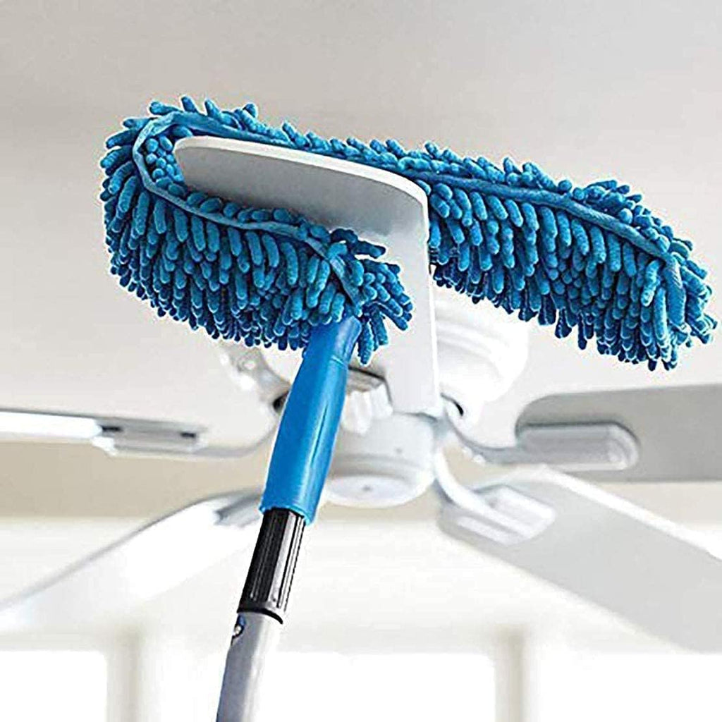 3 in 1 Duster Microfiber Feather Bendable & Extendable Fan Cleaning Duster with 100 inches Expandable Pole Handle Washable for High Ceiling Fans,Window Blinds, Furniture