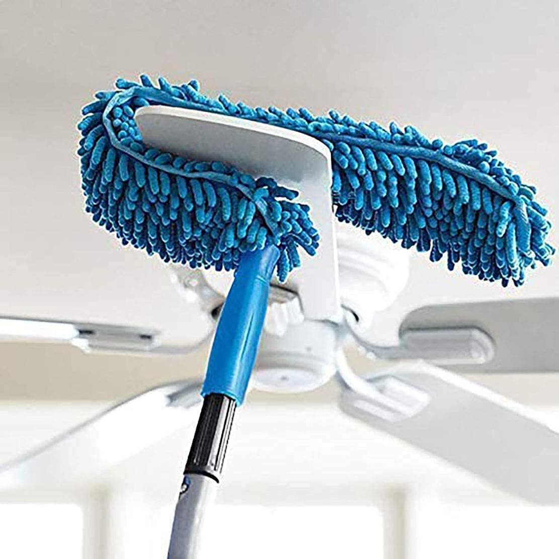 3 in 1 Duster Microfiber Feather Bendable & Extendable Fan Cleaning Duster with 100 inches Expandable Pole Handle Washable for High Ceiling Fans,Window Blinds, Furniture