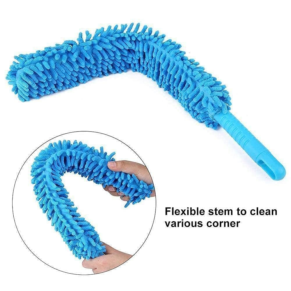 3 in 1 Duster Microfiber Feather Bendable & Extendable Fan Cleaning Duster with 100 inches Expandable Pole Handle Washable for High Ceiling Fans,Window Blinds, Furniture