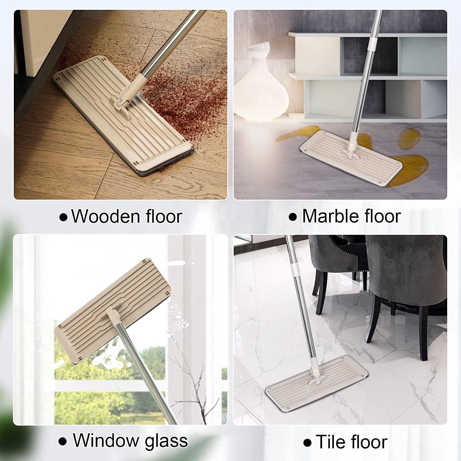 Mop with Bucket for Floor Cleaning, Pocha for Floor Cleaning, Microfiber Flat Mop with Bucket, Hands Free Squeeze, Cleaning Mops, 360°Rotating Wet and Dry Cleaning Mop