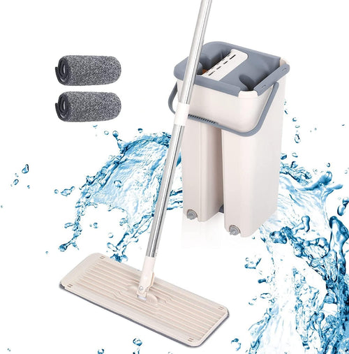 Mop with Bucket for Floor Cleaning, Pocha for Floor Cleaning, Microfiber Flat Mop with Bucket, Hands Free Squeeze, Cleaning Mops, 360°Rotating Wet and Dry Cleaning Mop
